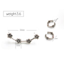 3pcs Women Earrings Ear Cuff Clip On Helix Cartilage Ring Flower Ear Stud