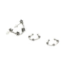 3pcs Women Earrings Ear Cuff Clip On Helix Cartilage Ring Flower Ear Stud