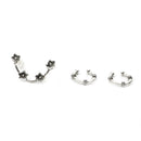 3pcs Women Earrings Ear Cuff Clip On Helix Cartilage Ring Flower Ear Stud