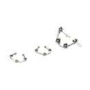 3pcs Women Earrings Ear Cuff Clip On Helix Cartilage Ring Flower Ear Stud