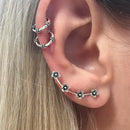 3pcs Women Earrings Ear Cuff Clip On Helix Cartilage Ring Flower Ear Stud