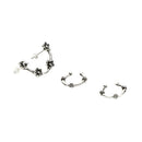 3pcs Women Earrings Ear Cuff Clip On Helix Cartilage Ring Flower Ear Stud