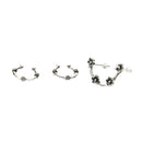 3pcs Women Earrings Ear Cuff Clip On Helix Cartilage Ring Flower Ear Stud