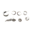 7pcs Bohemian Women Stud Ear Cuff Cartilage Wrap And Non Piercing Clip Set