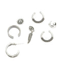 7pcs Bohemian Women Stud Ear Cuff Cartilage Wrap And Non Piercing Clip Set