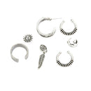 7pcs Bohemian Women Stud Ear Cuff Cartilage Wrap And Non Piercing Clip Set