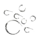 7pcs/Set Lady Antique Silver Ear Cuff Wrap Ear Clips Cartilage Stud Earrings