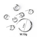 7pcs/Set Lady Antique Silver Ear Cuff Wrap Ear Clips Cartilage Stud Earrings