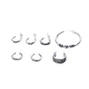 7pcs/Set Lady Antique Silver Ear Cuff Wrap Ear Clips Cartilage Stud Earrings