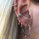 7pcs/Set Lady Antique Silver Ear Cuff Wrap Ear Clips Cartilage Stud Earrings