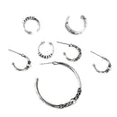 7pcs/Set Lady Antique Silver Ear Cuff Wrap Ear Clips Cartilage Stud Earrings