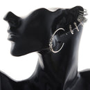 7pcs/Set Lady Antique Silver Ear Cuff Wrap Ear Clips Cartilage Stud Earrings