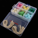 Baby Kids Wooden Crochet Beads DIY Necklace Teething Bracelet Teether Toys Set