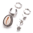 7pcs/set Bohemian Ear Cuffs Shell Anchor Stud Earrings Punk Rock Steampunk Women