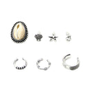 7pcs/set Bohemian Ear Cuffs Shell Anchor Stud Earrings Punk Rock Steampunk Women