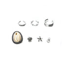 7pcs/set Bohemian Ear Cuffs Shell Anchor Stud Earrings Punk Rock Steampunk Women