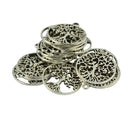 20 Pieces/ Lot Antique Silver Filigree Hollow Leaf Tree Of Life DIY Charms Beads Family Friends Xmas Crafts Gift