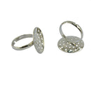 10Pcs 20mm Silver Plated Adjustable Sieve Tray Ring Bases DIY Blank Findings