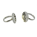 10Pcs 20mm Silver Plated Adjustable Sieve Tray Ring Bases DIY Blank Findings