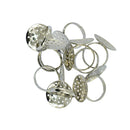 10Pcs 20mm Silver Plated Adjustable Sieve Tray Ring Bases DIY Blank Findings