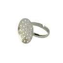 10Pcs 20mm Silver Plated Adjustable Sieve Tray Ring Bases DIY Blank Findings