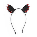 Women Girl Black Devil Bat Ear Halloween Costume Party Hair Headband Band