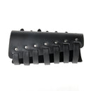 Fashion Punk Rivet Bracelet Black Wide Leather Bangle with Seven Belt Buckles Cool Rock