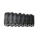 Fashion Punk Rivet Bracelet Black Wide Leather Bangle with Seven Belt Buckles Cool Rock