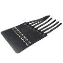 Fashion Punk Rivet Bracelet Black Wide Leather Bangle with Seven Belt Buckles Cool Rock