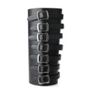 Fashion Punk Rivet Bracelet Black Wide Leather Bangle with Seven Belt Buckles Cool Rock
