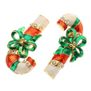 Christmas Custom Fit Xmas Scepter Shaped Enamel Rhinestone Crystal Pins Brooch Pin & Jewelry Pendant for Child Adult