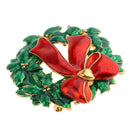 Christmas Custom Fit Green Flower Red Kont Shaped Enamel Pins Brooch Pin & Jewelry Pendant 4cm for Child Adult