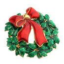 Christmas Custom Fit Green Flower Red Kont Shaped Enamel Pins Brooch Pin & Jewelry Pendant 4cm for Child Adult