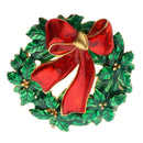 Christmas Custom Fit Green Flower Red Kont Shaped Enamel Pins Brooch Pin & Jewelry Pendant 4cm for Child Adult