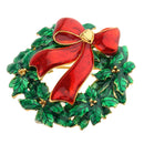Christmas Custom Fit Green Flower Red Kont Shaped Enamel Pins Brooch Pin & Jewelry Pendant 4cm for Child Adult
