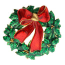 Christmas Custom Fit Green Flower Red Kont Shaped Enamel Pins Brooch Pin & Jewelry Pendant 4cm for Child Adult