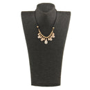 Women Elegant Luxury Lot Multisize Water Drop Crystal Gold Ball Charm Pendant PU Leather Collar Necklace for Party Wedding