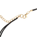 Women Elegant Luxury Lot Multisize Water Drop Crystal Gold Ball Charm Pendant PU Leather Collar Necklace for Party Wedding