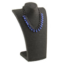 Vintage Luxuary Elegant Blue Crystal Black Gemstone Collar Choker Wedding Engagement Adjustable Necklace for Women