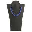 Vintage Luxuary Elegant Blue Crystal Black Gemstone Collar Choker Wedding Engagement Adjustable Necklace for Women
