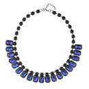 Vintage Luxuary Elegant Blue Crystal Black Gemstone Collar Choker Wedding Engagement Adjustable Necklace for Women
