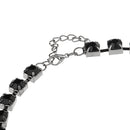 Vintage Luxuary Elegant Blue Crystal Black Gemstone Collar Choker Wedding Engagement Adjustable Necklace for Women