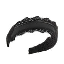 Black Vintage Elegant Women Girls Lace Headband Hair Band Wide Headwraps