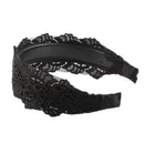 Black Vintage Elegant Women Girls Lace Headband Hair Band Wide Headwraps