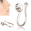 Nose Ring Piercing Silver Stainless Steel Diamond Ball Nose Studs Nose Hoop Body Jewelry 1mm 18g for Women