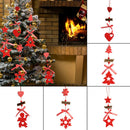 12pcs Creative Heart Star DIY Wooden Christmas Tree Ornament Decoration