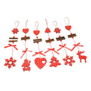 12pcs Creative Heart Star DIY Wooden Christmas Tree Ornament Decoration