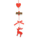 12pcs Creative Heart Star DIY Wooden Christmas Tree Ornament Decoration