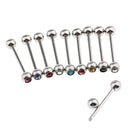 10 Pieces 14G Mix-color Stainless Steel Straight Barbell Tongue Rings Bar