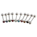 10 Pieces 14G Mix-color Stainless Steel Straight Barbell Tongue Rings Bar